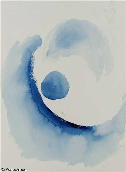 Wikoo.org - موسوعة الفنون الجميلة - اللوحة، العمل الفني Georgia Totto O'keeffe - Like an early blue abstraction