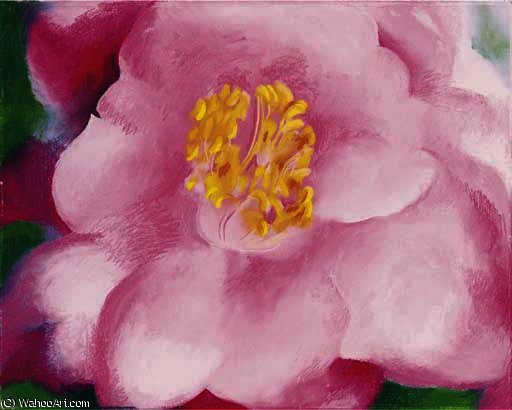 WikiOO.org - Encyclopedia of Fine Arts - Schilderen, Artwork Georgia Totto O'keeffe - Pink camellia