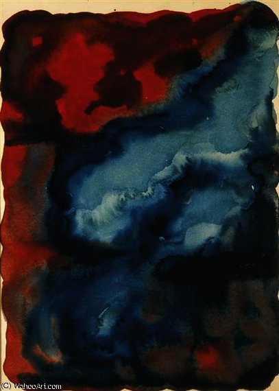 WikiOO.org - Encyclopedia of Fine Arts - Maalaus, taideteos Georgia Totto O'keeffe - Red and blue no. i