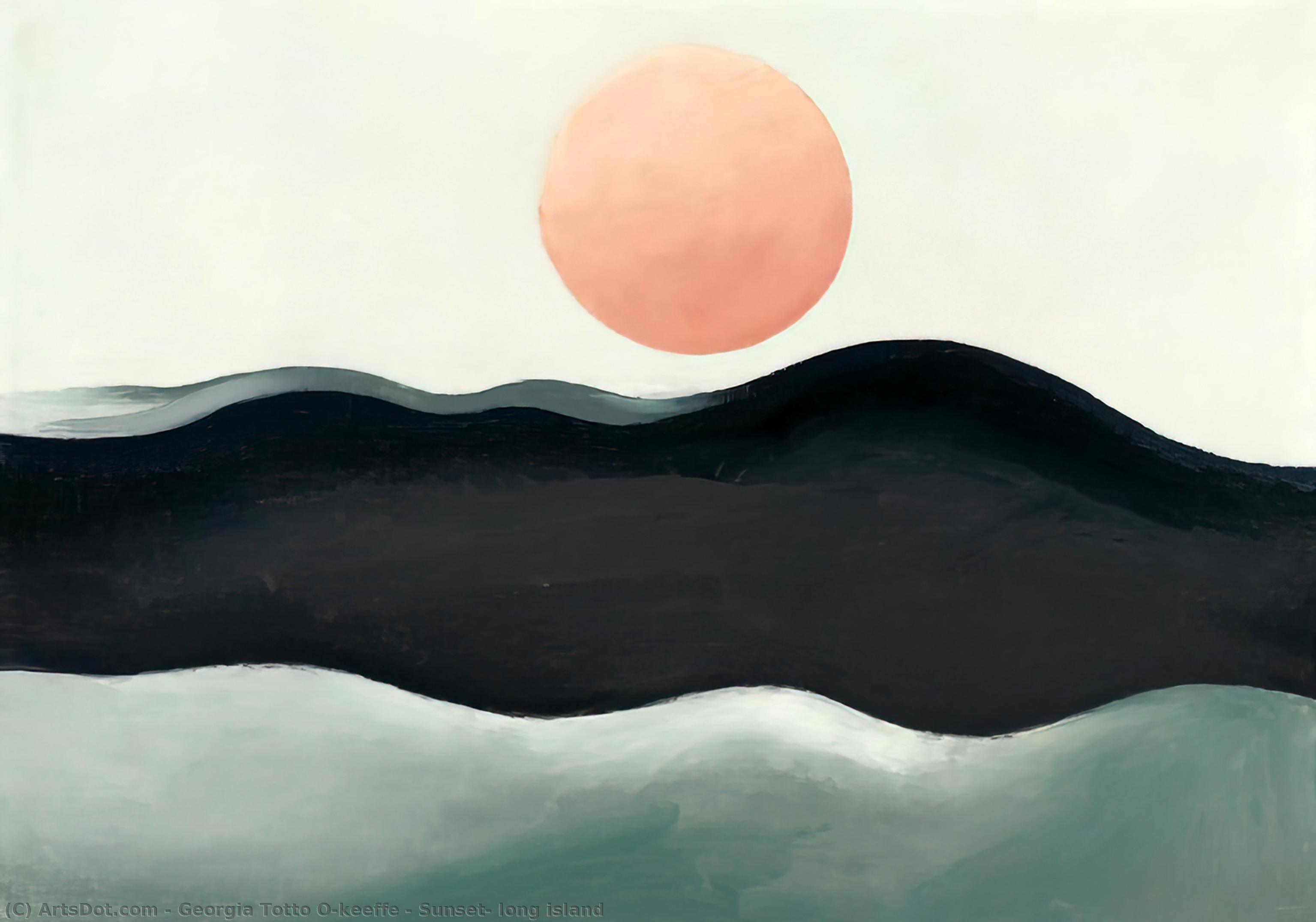 Wikioo.org - The Encyclopedia of Fine Arts - Painting, Artwork by Georgia Totto O'keeffe - Sunset, long island