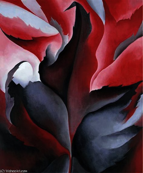 WikiOO.org - Enciclopédia das Belas Artes - Pintura, Arte por Georgia Totto O'keeffe - The red maple at lake george