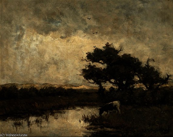 WikiOO.org - Encyclopedia of Fine Arts - Schilderen, Artwork Jan Weissenbruch - A cow in the dunes