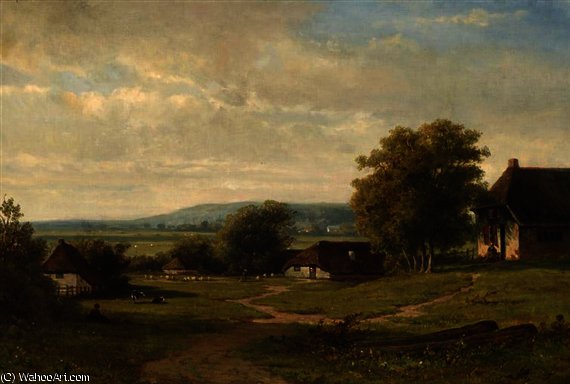 Wikioo.org - The Encyclopedia of Fine Arts - Painting, Artwork by Johannes Warnardus Bilders - Landscape with farm