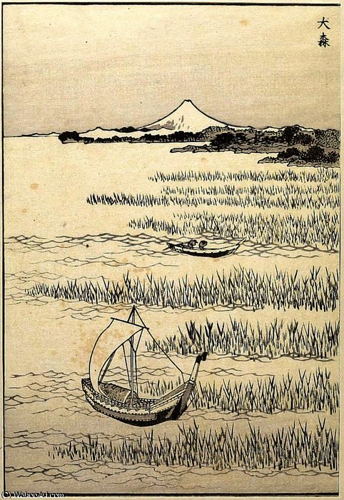 WikiOO.org - Güzel Sanatlar Ansiklopedisi - Resim, Resimler Katsushika Hokusai - Detatched page from One Hundred Views of Mount Fuji