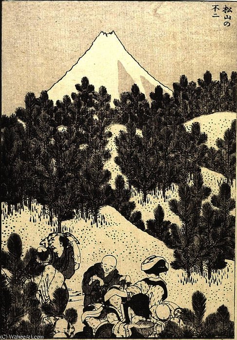 WikiOO.org - 百科事典 - 絵画、アートワーク Katsushika Hokusai - 富士 から  パイン  山
