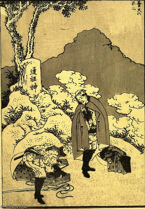 WikiOO.org - Güzel Sanatlar Ansiklopedisi - Resim, Resimler Katsushika Hokusai - Fuji under Clouds