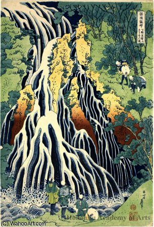 Wikioo.org – L'Encyclopédie des Beaux Arts - Peinture, Oeuvre de Katsushika Hokusai - kirifuri cascade sur le mont kurokami dans la province de shimotsuke
