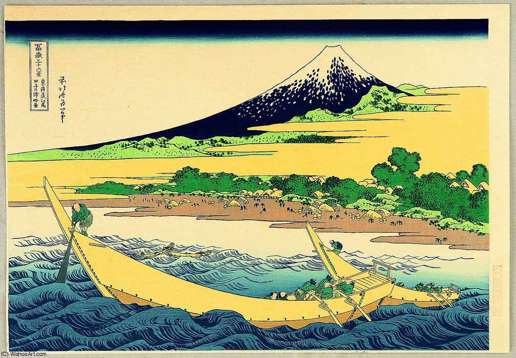 Wikioo.org – La Enciclopedia de las Bellas Artes - Pintura, Obras de arte de Katsushika Hokusai - Treinta y seis vistas del monte Fuji - Ejiri