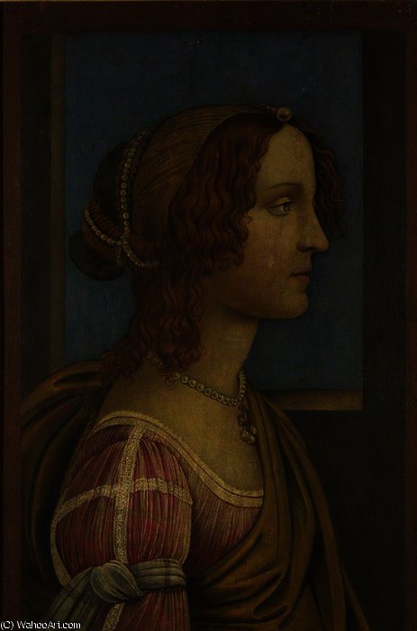 Wikioo.org - The Encyclopedia of Fine Arts - Painting, Artwork by Sandro Botticelli - A Lady in Profile