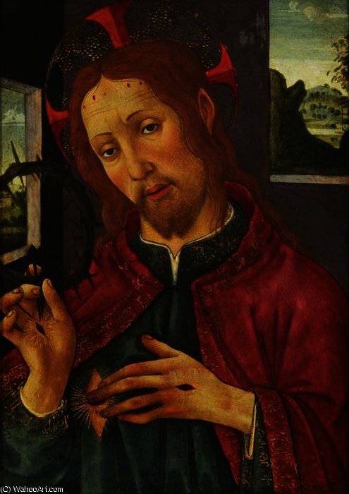 WikiOO.org - Encyclopedia of Fine Arts - Målning, konstverk Sandro Botticelli - Christ with the Crown of Thorns