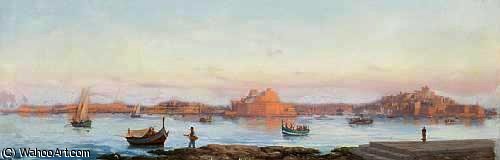 WikiOO.org - Encyclopedia of Fine Arts - Maľba, Artwork Luigi Maria Galea - Panoramic view of malta