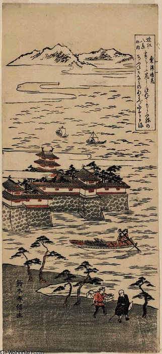 WikiOO.org - Encyclopedia of Fine Arts - Malba, Artwork Suzuki Harunobu - Clearing Weather at Awazu