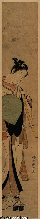 WikiOO.org - Encyclopedia of Fine Arts - Schilderen, Artwork Suzuki Harunobu - Young Man Dressed as a Komuso