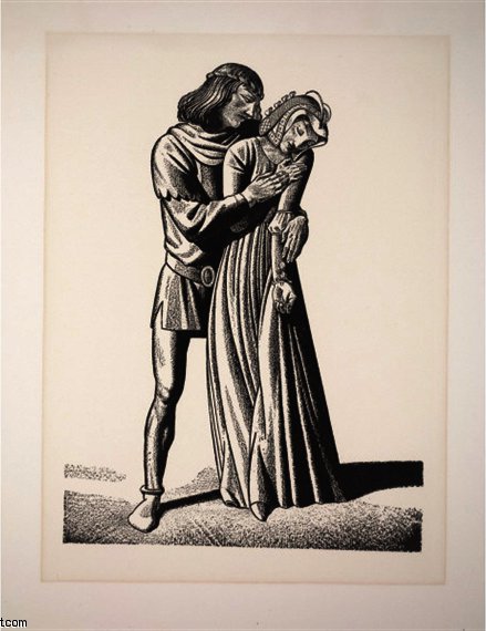 Wikioo.org - The Encyclopedia of Fine Arts - Painting, Artwork by Rockwell Kent - Then i will kiss your lips, kate