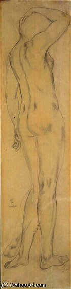 Wikioo.org - สารานุกรมวิจิตรศิลป์ - จิตรกรรม Léonard Tsugouharu Foujita - Jeune femme nue de dos