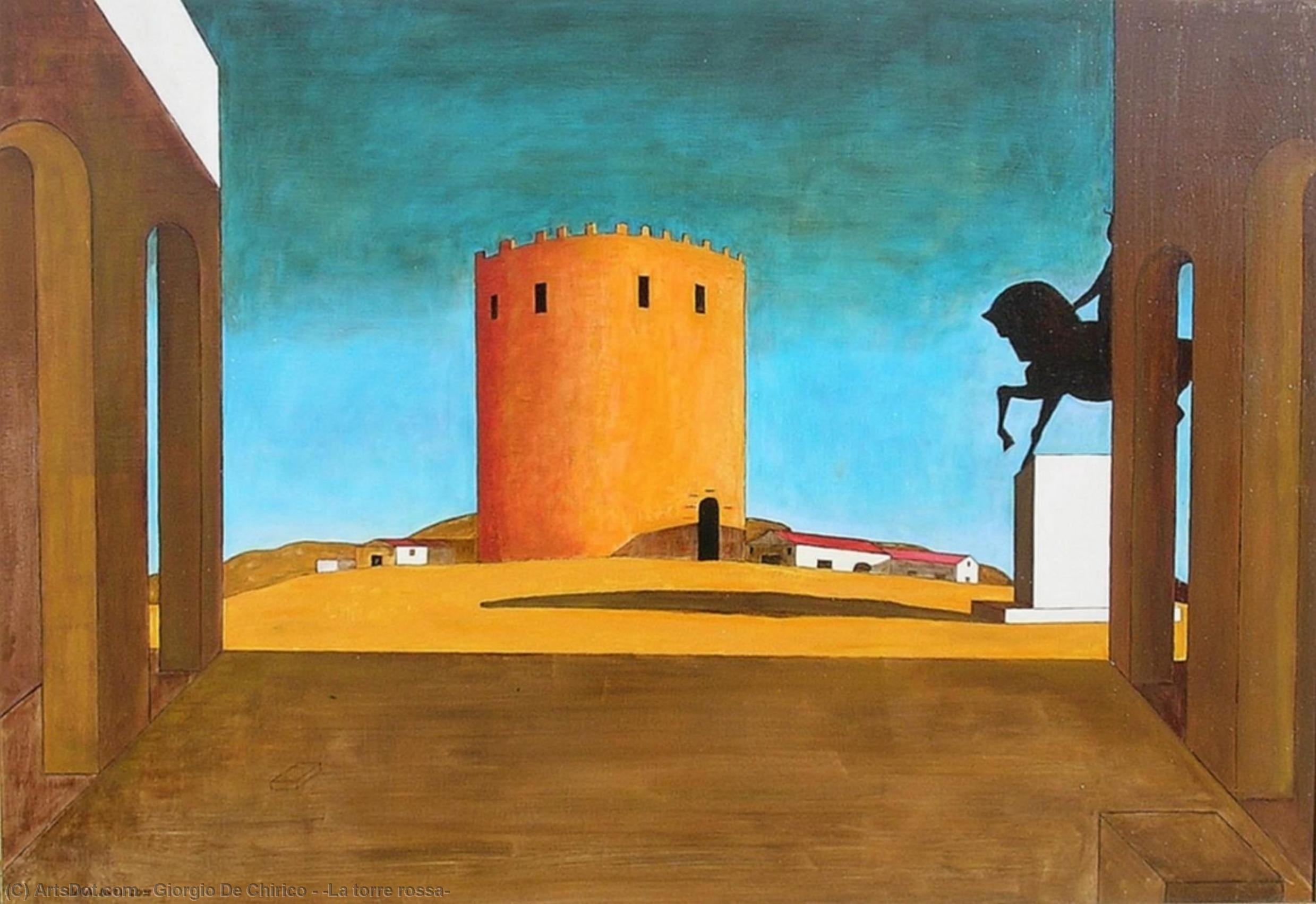Wikioo.org - The Encyclopedia of Fine Arts - Painting, Artwork by Giorgio De Chirico - `La torre rossa`