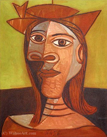 Wikioo.org - สารานุกรมวิจิตรศิลป์ - จิตรกรรม Pablo Picasso - Woman with Hat (Dora Maar)