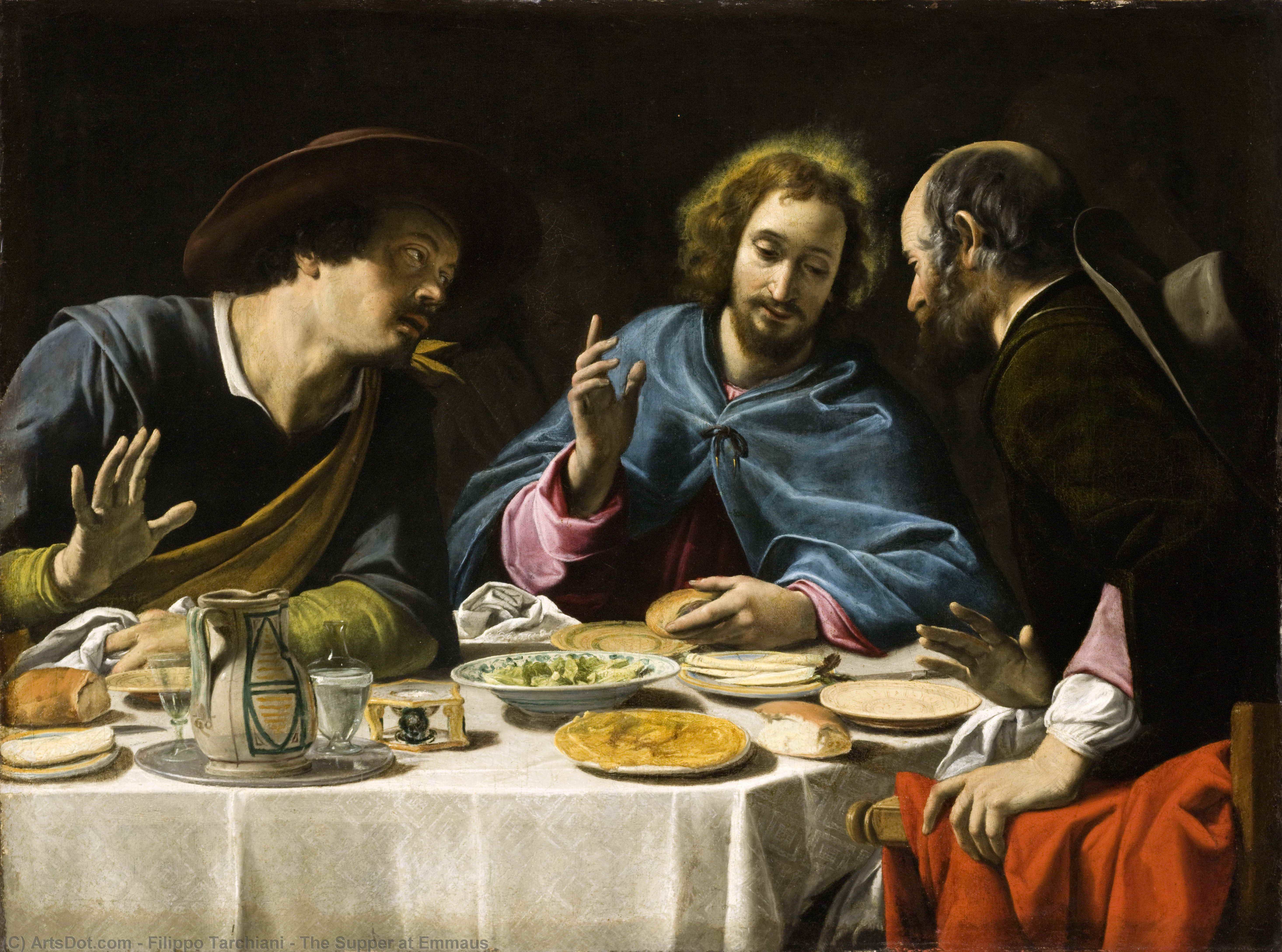Wikioo.org - The Encyclopedia of Fine Arts - Painting, Artwork by Filippo Tarchiani - The Supper at Emmaus