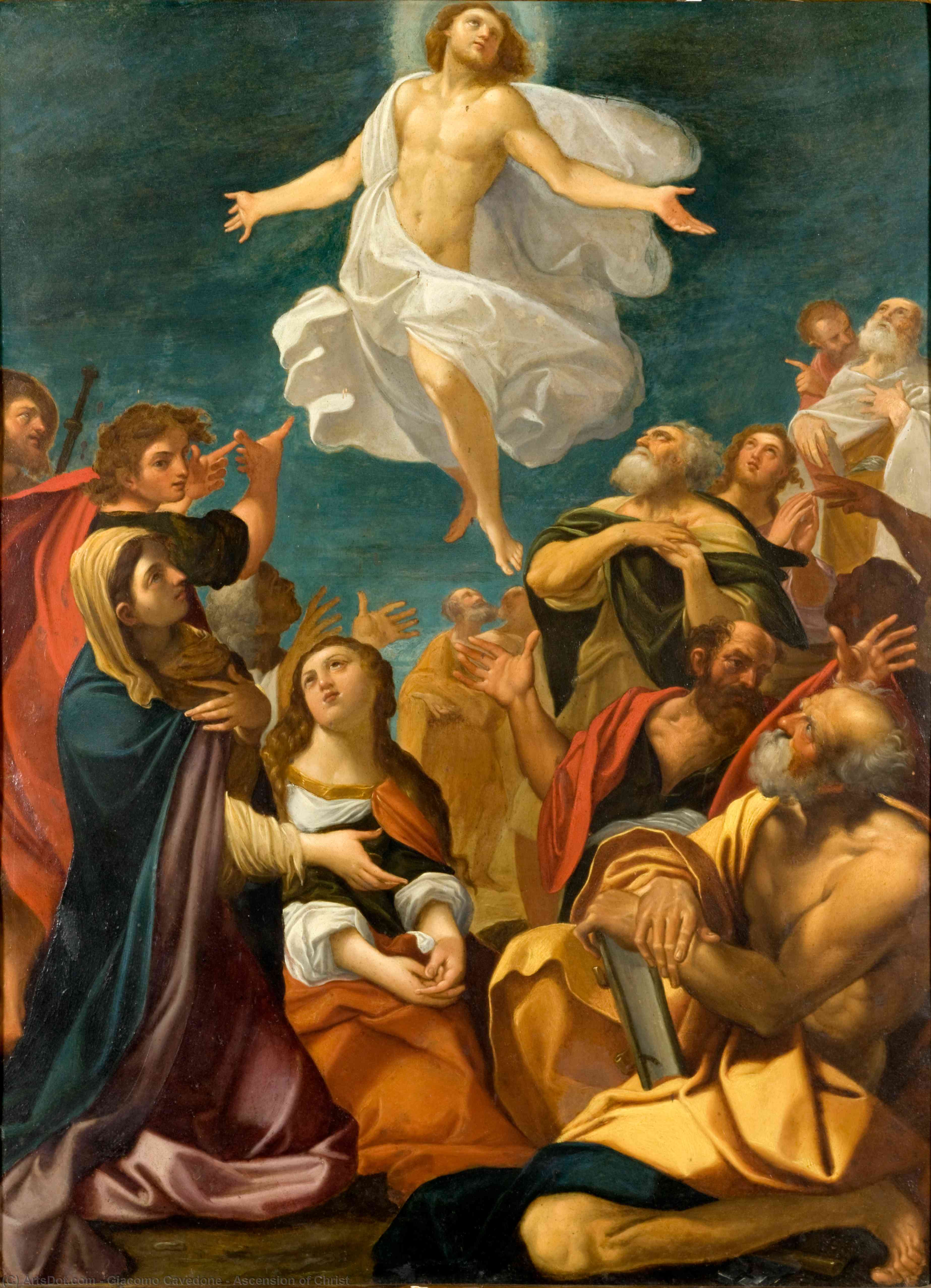 WikiOO.org - Encyclopedia of Fine Arts - Schilderen, Artwork Giacomo Cavedone - Ascension of Christ