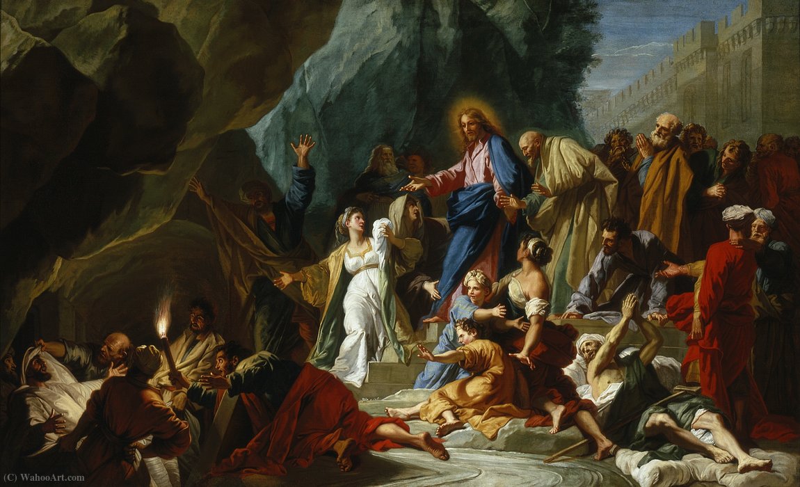 Wikioo.org – L'Enciclopedia delle Belle Arti - Pittura, Opere di Jean Baptiste Jouvenet - La resurrezione di Lazzaro
