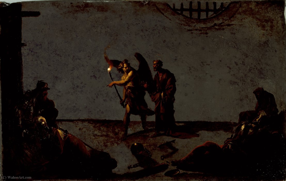Wikioo.org - สารานุกรมวิจิตรศิลป์ - จิตรกรรม Leonaert Bramer - The Liberation of Saint Peter