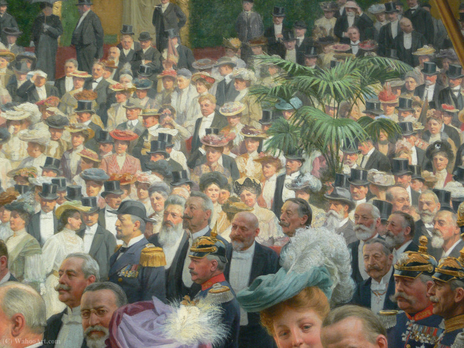 Wikioo.org - The Encyclopedia of Fine Arts - Painting, Artwork by Anton Von Werner - Enthüllung Wagner-Denkmal detail 11