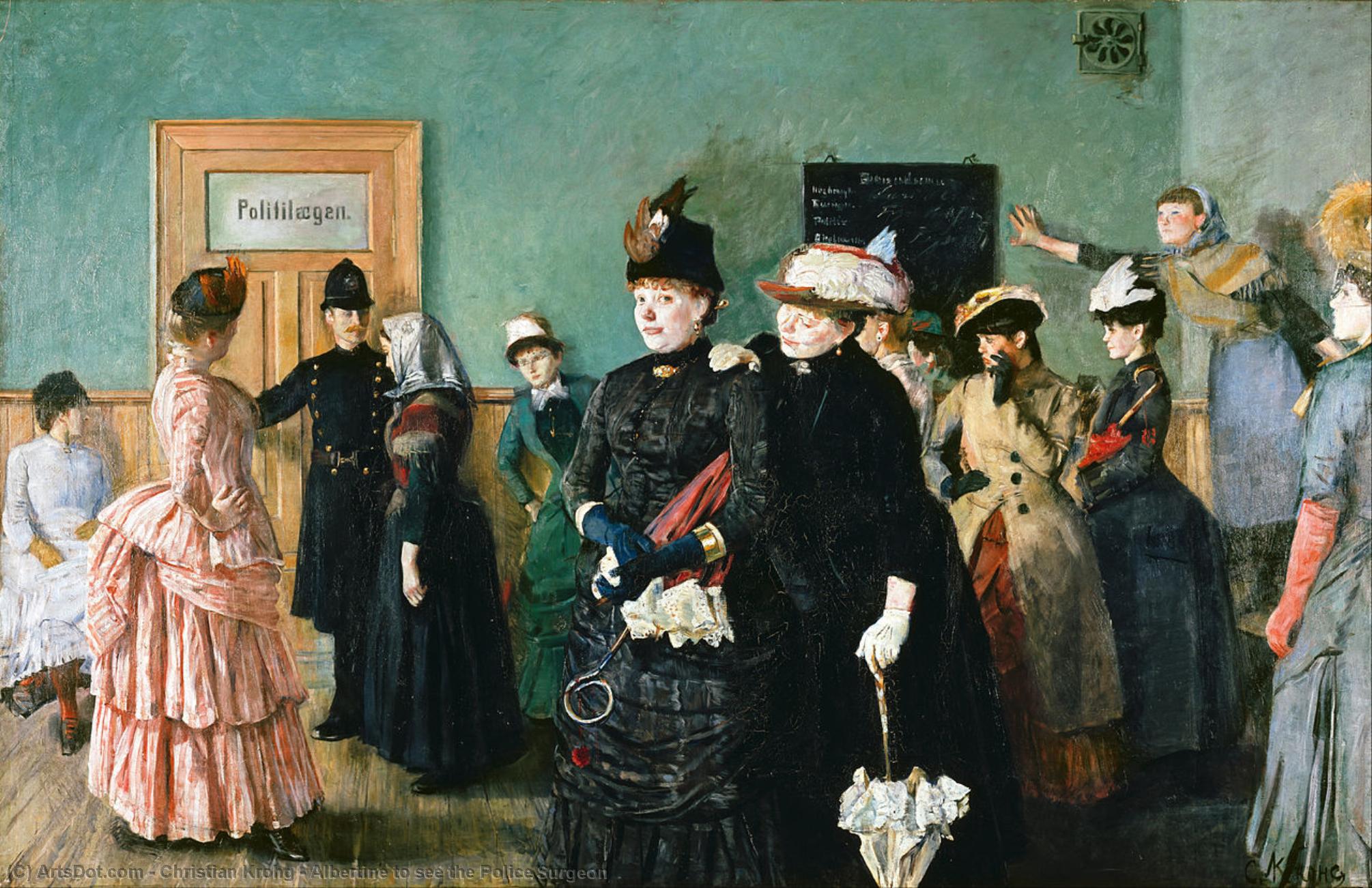 Wikioo.org - The Encyclopedia of Fine Arts - Painting, Artwork by Christian Krohg - Albertine to see the Police Surgeon