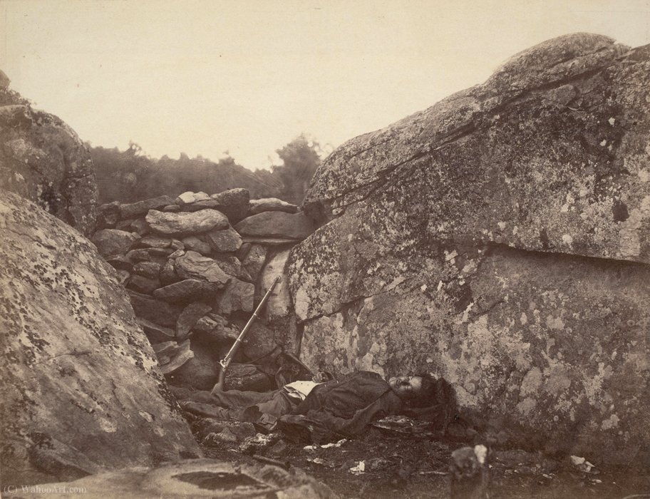 WikiOO.org - 백과 사전 - 회화, 삽화 Alexander Gardner - Home of a Rebel Sharpshooter, Gettysburg from Gardner's Photographic Sketchbook of the War,