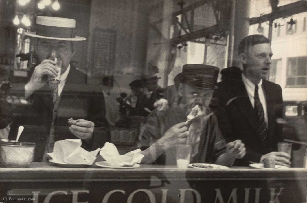 Wikioo.org - The Encyclopedia of Fine Arts - Painting, Artwork by Walker Evans - City lunch counter, new york