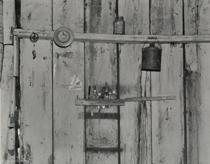 Wikioo.org - The Encyclopedia of Fine Arts - Painting, Artwork by Walker Evans - Kitchen wall, alabama farmstead