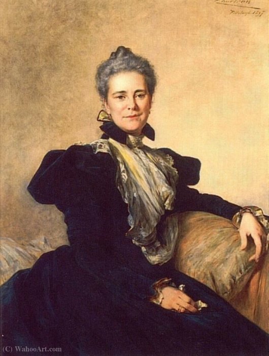 Wikioo.org - The Encyclopedia of Fine Arts - Painting, Artwork by Theobald Chartran - Portrait of Mrs Charles Lockhart