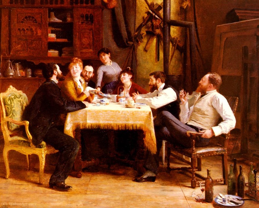 Wikioo.org – L'Enciclopedia delle Belle Arti - Pittura, Opere di Fernand-Anne Piestre Dit Cormon - A pranzo gli amici