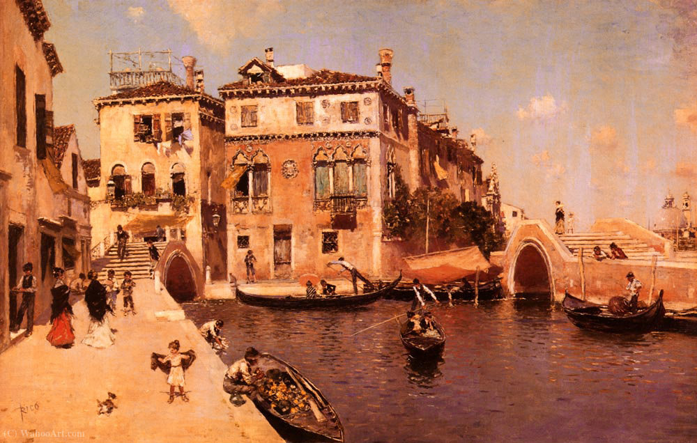 Wikioo.org - The Encyclopedia of Fine Arts - Painting, Artwork by Martin Rico Y Ortega - A venetian afternoon