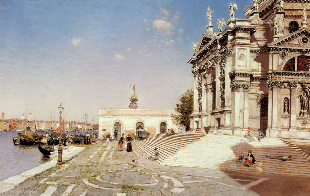 WikiOO.org - Encyclopedia of Fine Arts - Festés, Grafika Martin Rico Y Ortega - A View of Santa Maria della Salute, Venice