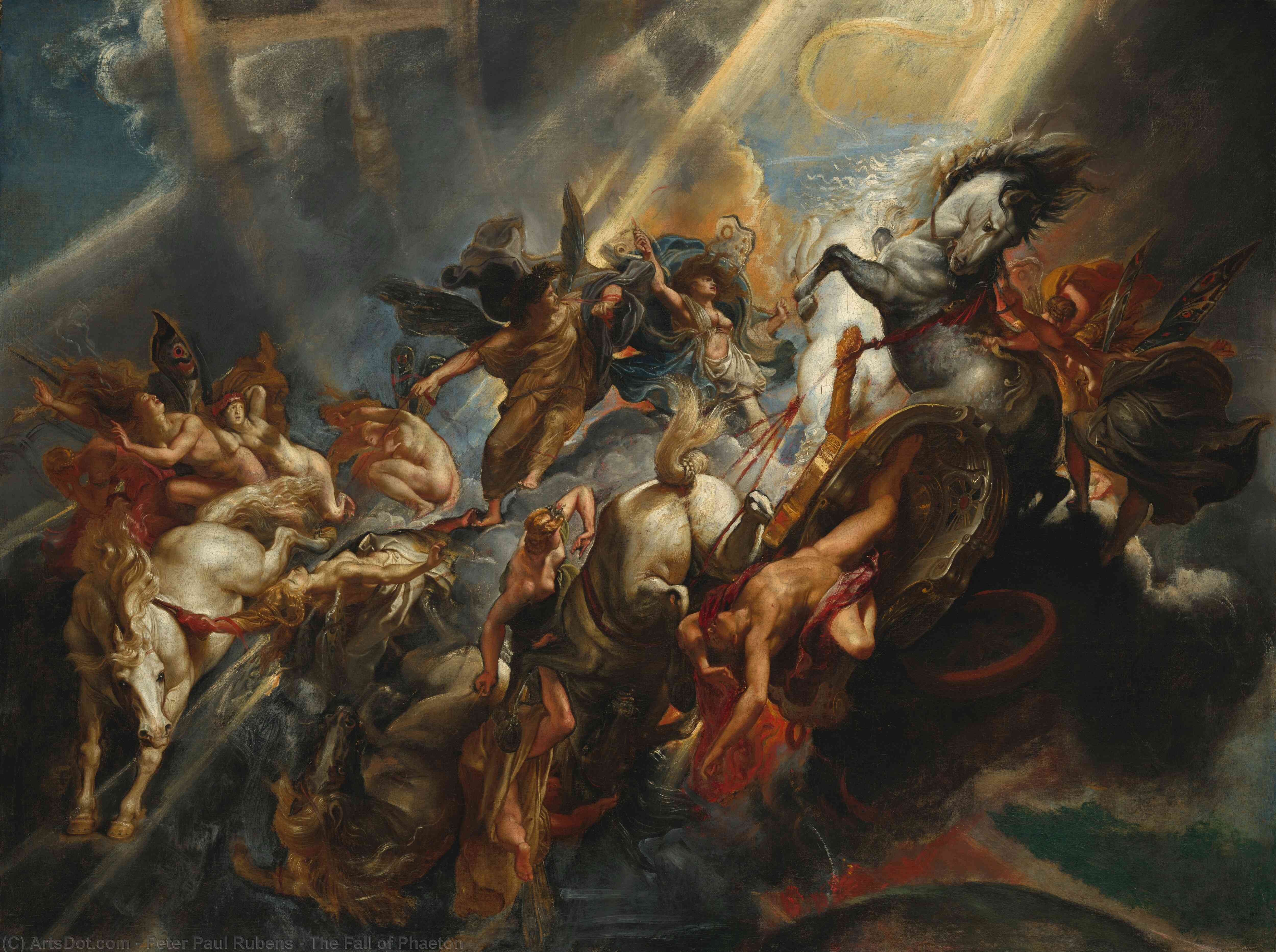 Wikoo.org - موسوعة الفنون الجميلة - اللوحة، العمل الفني Peter Paul Rubens - The Fall of Phaeton