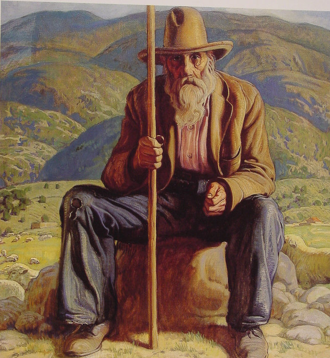 Wikioo.org – La Enciclopedia de las Bellas Artes - Pintura, Obras de arte de Ernest Martin Hennings - El pastor de ovejas