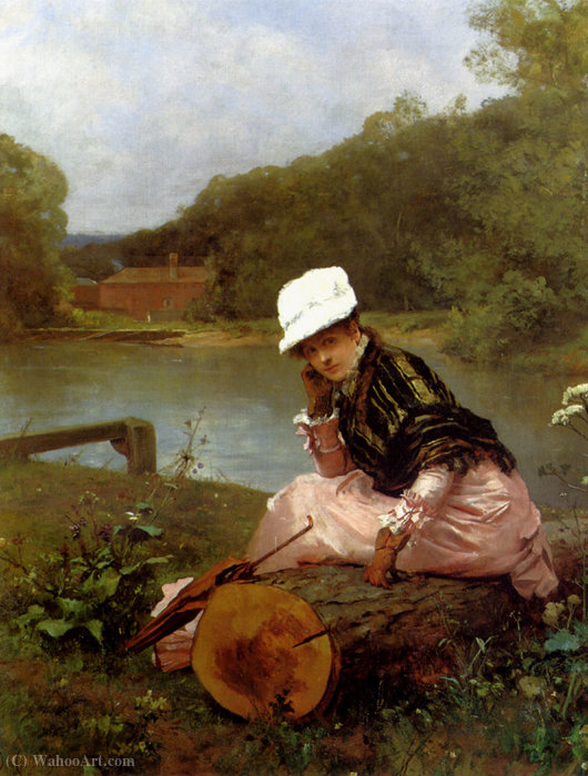 Wikioo.org - The Encyclopedia of Fine Arts - Painting, Artwork by Ferdinand Heilbuth - Faraway thoughts