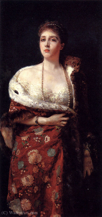 Wikioo.org - The Encyclopedia of Fine Arts - Painting, Artwork by Francesco Paolo Michetti - Portrait of a lady