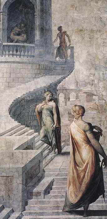 WikiOO.org - Güzel Sanatlar Ansiklopedisi - Resim, Resimler Francesco Salviati - Cecchino del Bathsheba Goes To King David