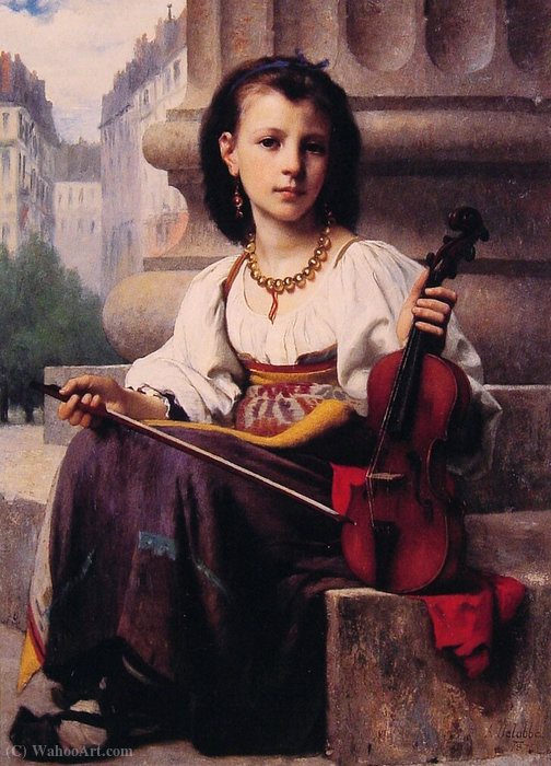 WikiOO.org - Encyclopedia of Fine Arts - Malba, Artwork Francois Alfred Delobbe - The young musician