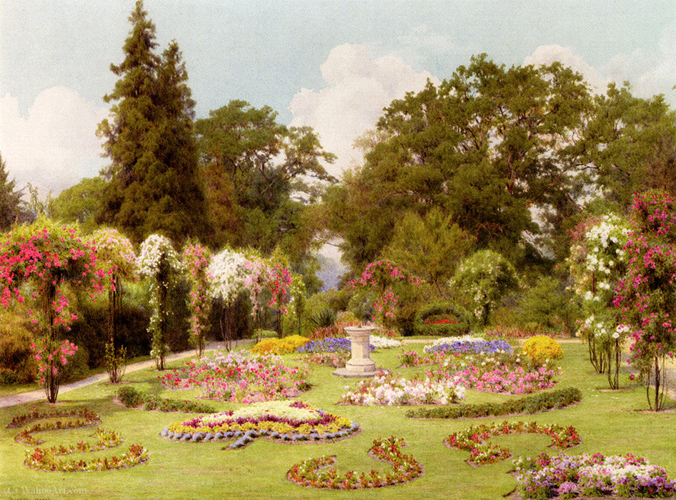 WikiOO.org - Εγκυκλοπαίδεια Καλών Τεχνών - Ζωγραφική, έργα τέχνης George Marks - The rose garden