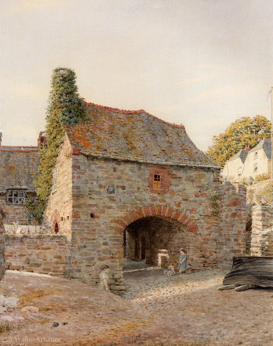 Wikioo.org – L'Enciclopedia delle Belle Arti - Pittura, Opere di George Price Boyce - I vecchi edifici a Kingswear sud del Devon
