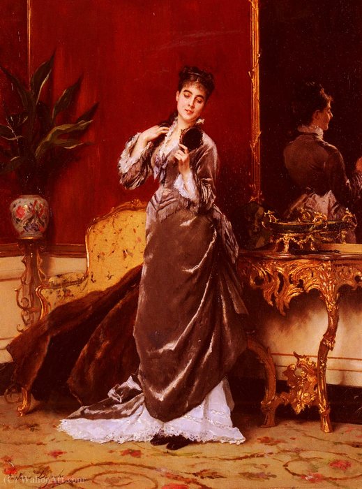 WikiOO.org - Enciclopédia das Belas Artes - Pintura, Arte por Gustave Leonard De Jonghe - Dressing for the ball