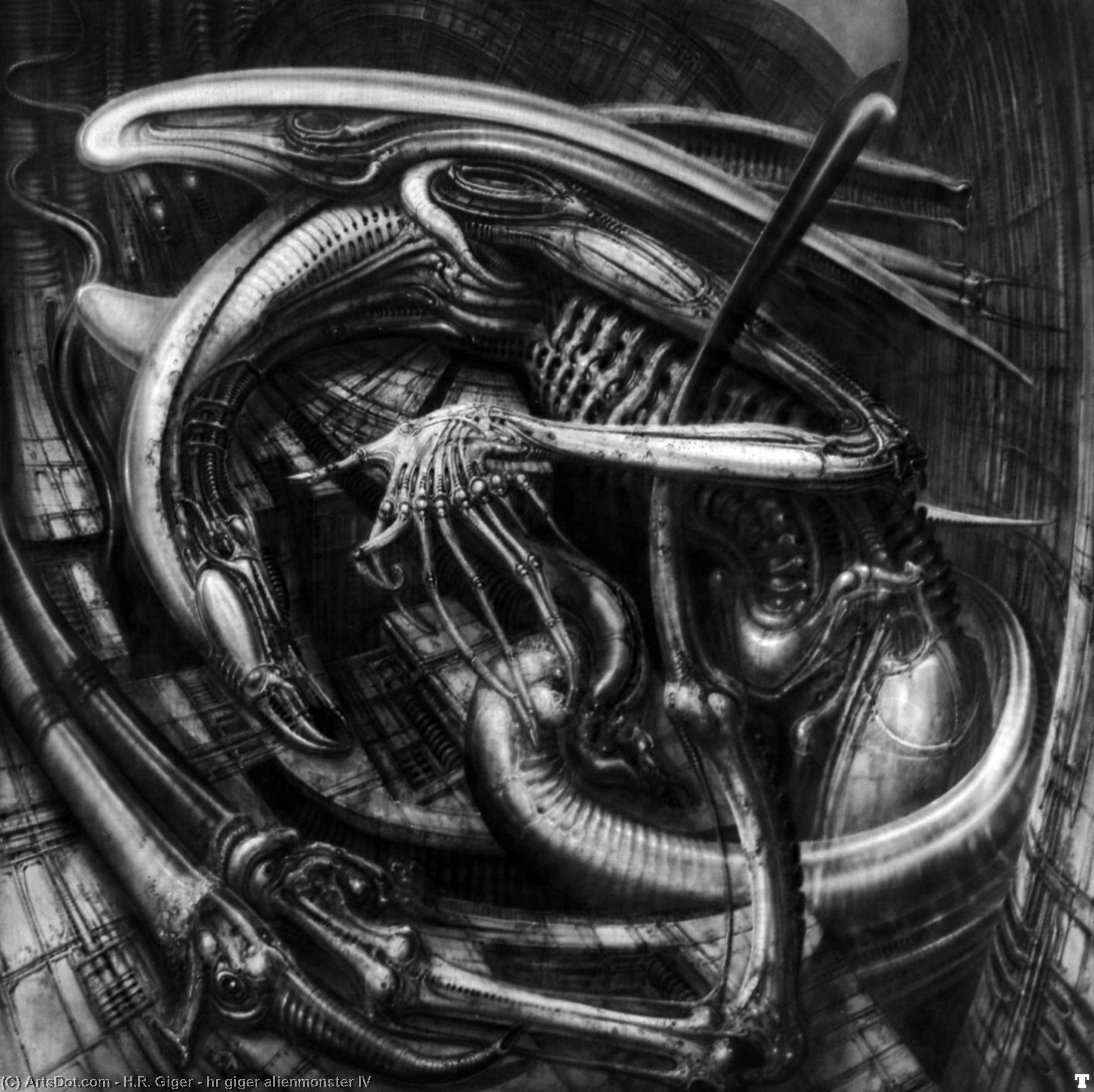 Wikioo.org - The Encyclopedia of Fine Arts - Painting, Artwork by H.R. Giger - hr giger alienmonster IV