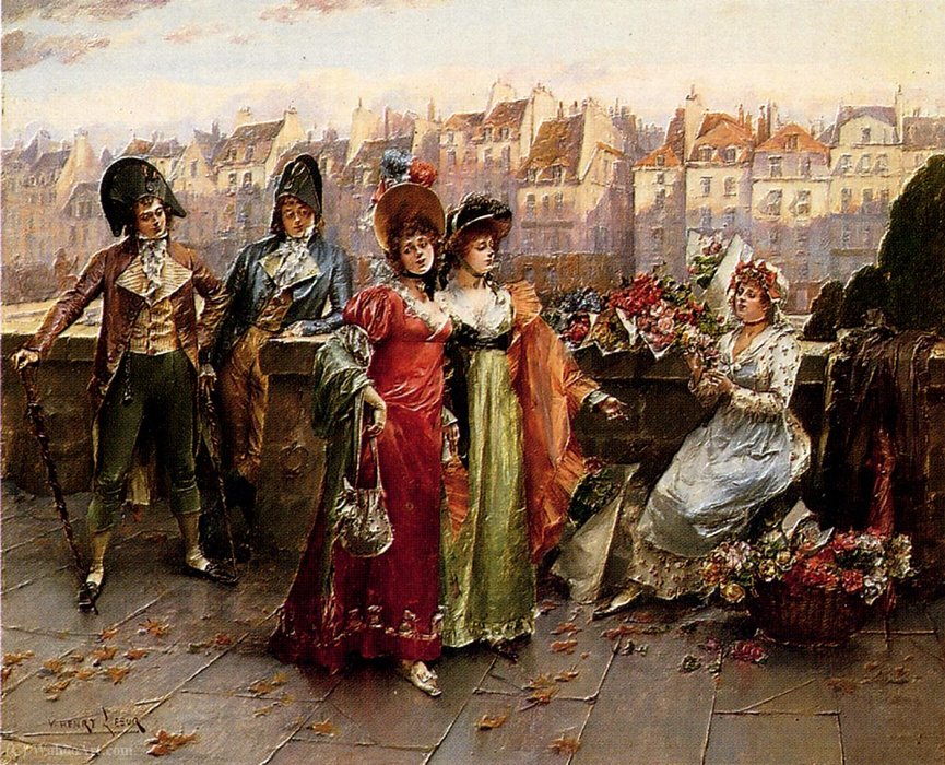 Wikioo.org - The Encyclopedia of Fine Arts - Painting, Artwork by Henri Victor Lesur - Henry victor flirtation