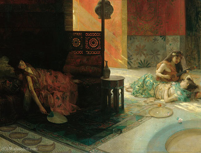 Wikioo.org - The Encyclopedia of Fine Arts - Painting, Artwork by Henry Siddons Mowbray - Harem scene