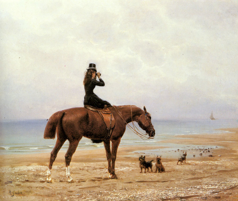 Wikioo.org - The Encyclopedia of Fine Arts - Painting, Artwork by Jean Richard Goubie - Looking out to sea