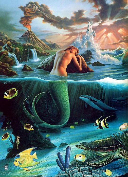 WikiOO.org - Encyclopedia of Fine Arts - Målning, konstverk Jim Warren - Mermaids dreams