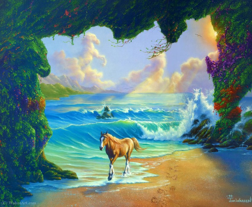 Wikioo.org - The Encyclopedia of Fine Arts - Painting, Artwork by Jim Warren - Seven Horses