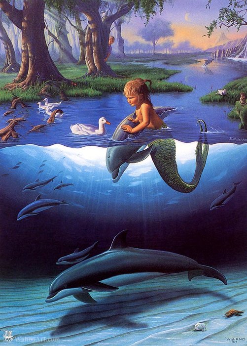 Wikioo.org – L'Enciclopedia delle Belle Arti - Pittura, Opere di Jim Warren - La sirena più piccolo